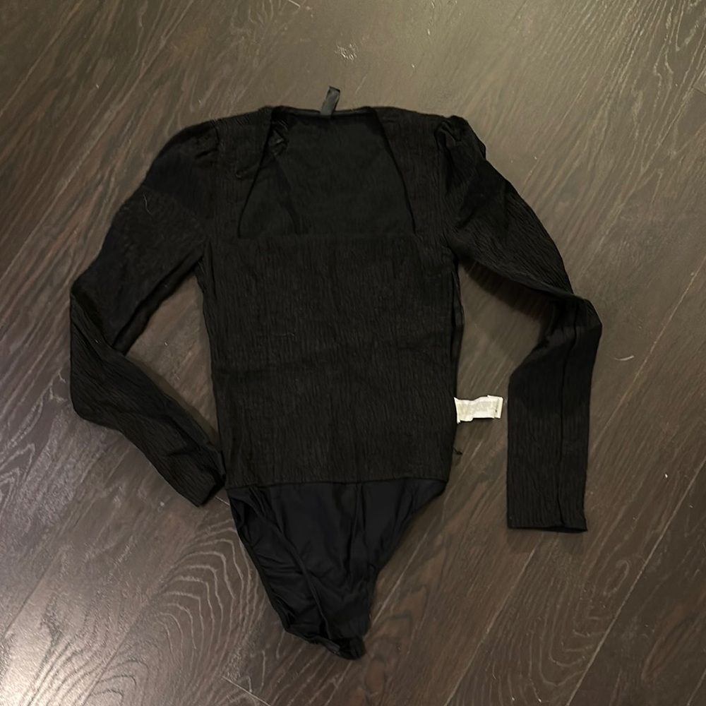 Elegant Black Long Sleeve Bodysuit